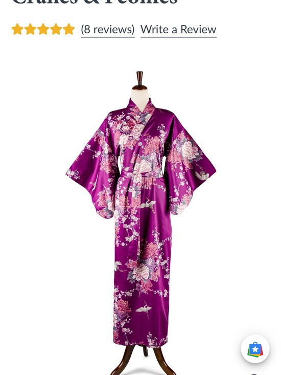 Smithsonian Other - Purple Floral Kimono Robe with Belt